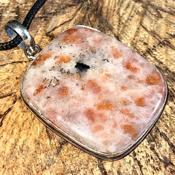 Sunstone Oligoclase Feldspar Pendant 2 1/4” - Picture 6 of 9